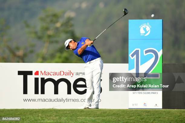 Poom Saksansin of Thailand pictured during the Pro-AM tournament ahead of Macao Open 2017 at Macau Golf and Country Club on October 18, 2017 in...