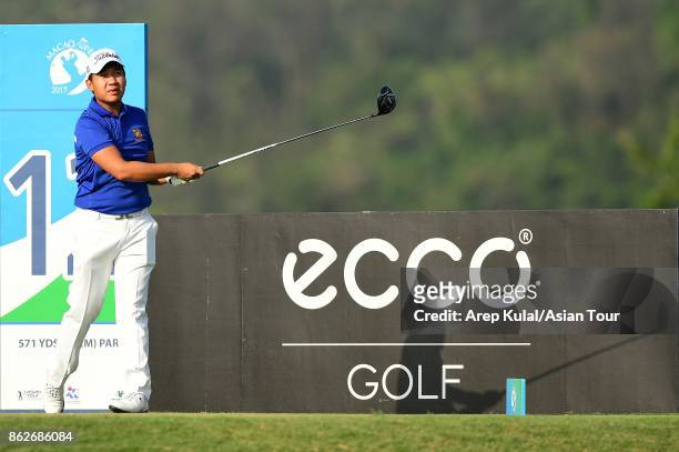 Poom Saksansin of Thailand pictured during the Pro-AM tournament ahead of Macao Open 2017 at Macau Golf and Country Club on October 18, 2017 in...