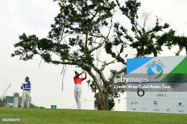 Rashid Khan of India pictured during the Pro-AM tournament ahead of Macao Open 2017 at Macau Golf and Country Club on October 18, 2017 in Macau,...