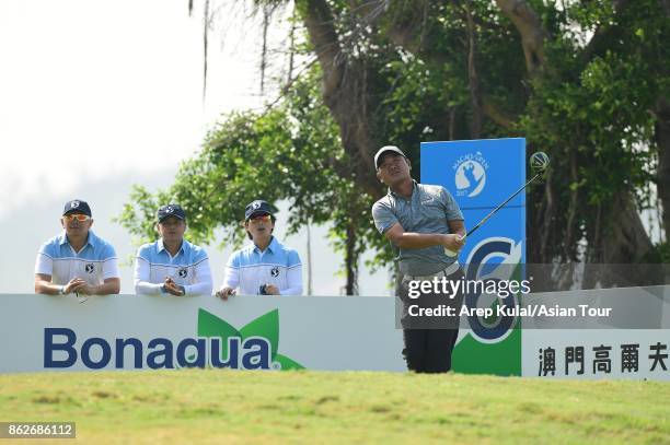 Danny Chia of Malaysia pictured during the Pro-AM tournament ahead of Macao Open 2017 at Macau Golf and Country Club on October 18, 2017 in Macau,...