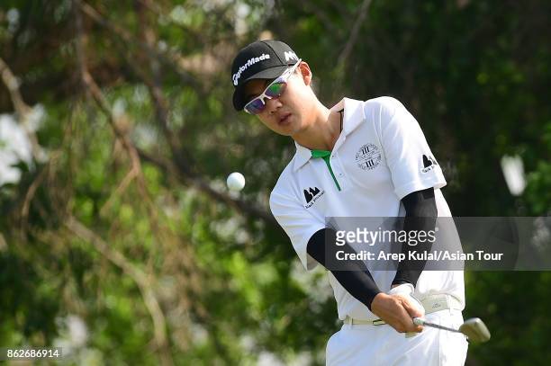 Jazz Janewattananond of Thailand pictured during the Pro-AM tournament ahead of Macao Open 2017 at Macau Golf and Country Club on October 18, 2017 in...