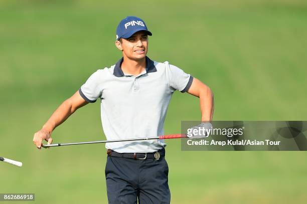 Ajeetesh Sandhu of India pictured during the Pro-AM tournament ahead of Macao Open 2017 at Macau Golf and Country Club on October 18, 2017 in Macau,...