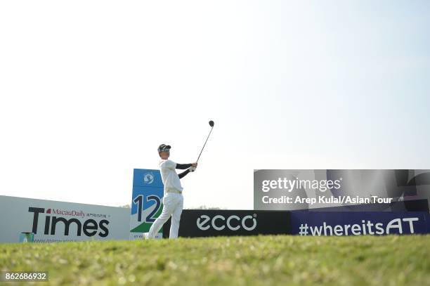 Jazz Janewattananond of Thailand pictured during the Pro-AM tournament ahead of Macao Open 2017 at Macau Golf and Country Club on October 18, 2017 in...