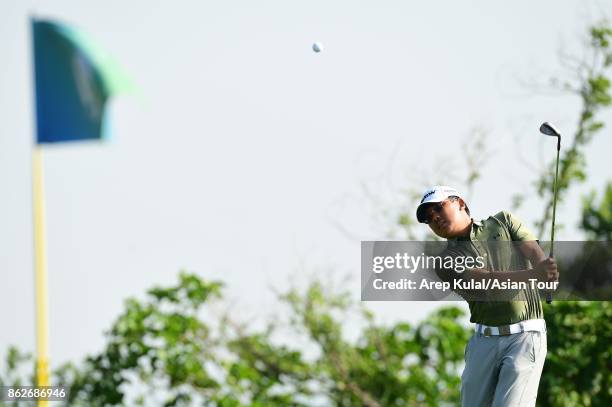 Nicholas Fung of Malaysia pictured during the Pro-AM tournament ahead of Macao Open 2017 at Macau Golf and Country Club on October 18, 2017 in Macau,...