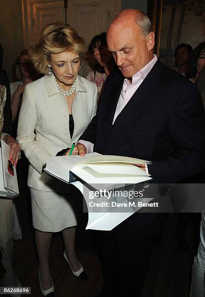 Fiona Shackleton and Nicholas Coleridge attend the book launch party for Nicholas Coleridge's book 'Deadly Sins', at Dartmouth House on April 28,...