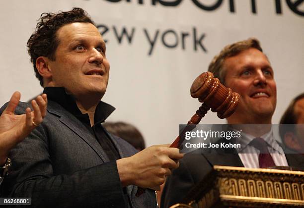 Isaac Mizrahi attends the NYSE Closing Bell ringing and a fashion show to celebrate Isaac Mizrahi's collection for Liz Claiborne at the NYSE on April...