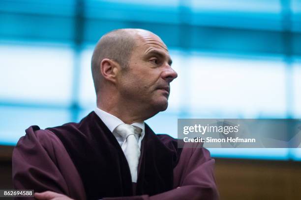 Lienhard Weiss, prosecuting attorney, looks on ahead of Daniel M.'s trial on charges of spying for the Swiss government on October 18, 2017 in...