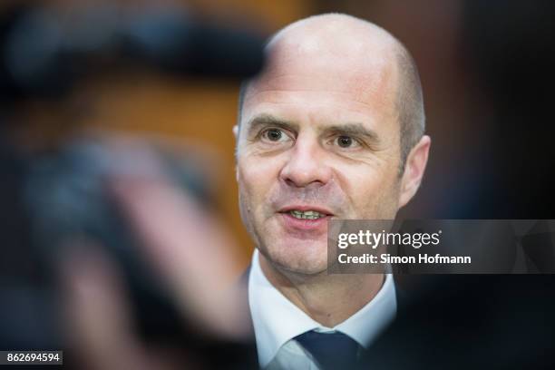 Lienhard Weiss, prosecuting attorney, looks on ahead of Daniel M.'s trial on charges of spying for the Swiss government on October 18, 2017 in...