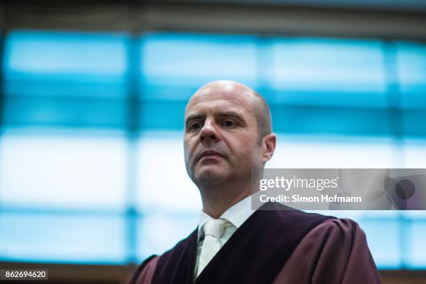 Lienhard Weiss, prosecuting attorney, looks on ahead of Daniel M.'s trial on charges of spying for the Swiss government on October 18, 2017 in...