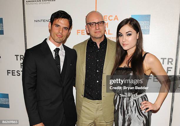Actor Chris Santos, director Steven Soderbergh and actress Sasha Grey attend the premiere of "The Girlfriend Experience" during the 2009 Tribeca Film...
