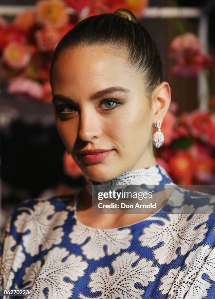 Jesinta Franklin arrives ahead of BAZAAR in Bloom at The Ivy on October 18, 2017 in Sydney, Australia.