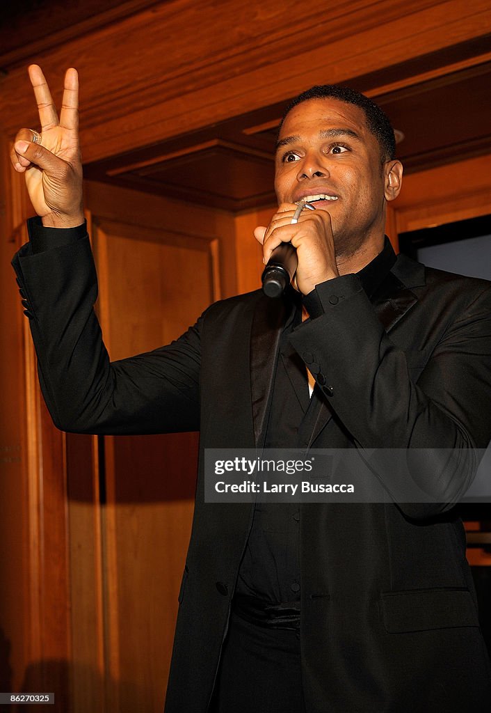 Recording artist Maxwell speaks as Columbia Records Announces the