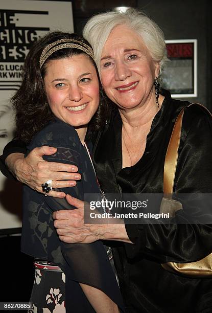 Actors Susan Pourfar and Olympia Dukakis attend the opening night of "The Singing Forest" at The Public Theater on April 28, 2009 in New York City.
