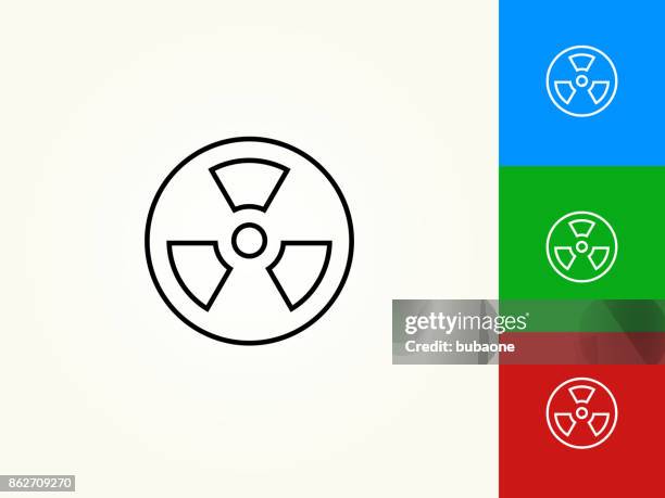 nuclear black stroke linear icon - toxic waste stock illustrations