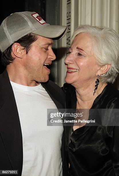 Actors Rob Campbell and Olympia Dukakis attend the opening night of "The Singing Forest" at The Public Theater on April 28, 2009 in New York City.