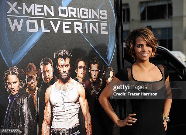 Actress Halle Berry arrives at the Screening Of 20th Century Fox's "X-Men Origins: Wolverine" on April 28, 2009 at the Gruman's Manns Chinese Theater...