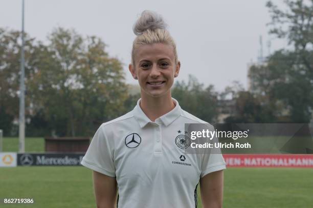 Johanna Elsig from 1. FFC Turbine Potsdam while the photo shoot on October 18, 2017 in Mainz, Germany.