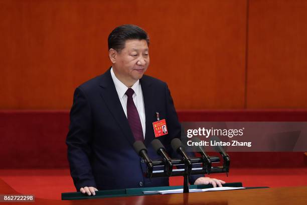 Chinese President Xi Jinping during the opening session of the 19th National Congress Of The Communist Party Of China at The Great Hall Of The People...