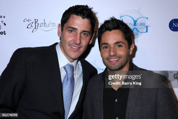 Musician Jonathan Knight of New Kids on the Block and actor Harley Rodriguez attend "An Evening of Electric Youth" to Benefit Gibson Girl held at...