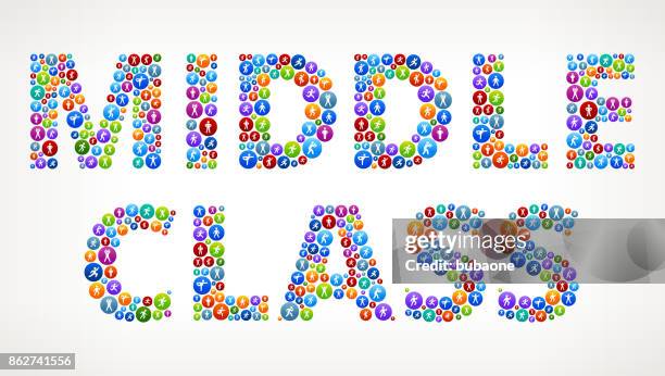 middle class active lifestyle wellness vector buttons - stereotypically middle class stock illustrations