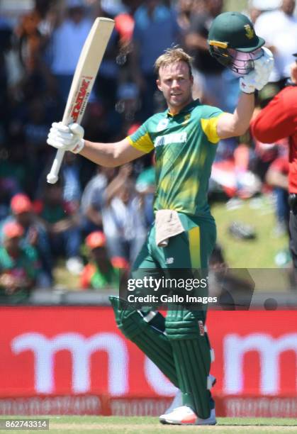 De Villiers of the Proteas during the 2nd Momentum ODI match between South Africa and Bangladesh at Boland Park on October 18, 2017 in Paarl, South...