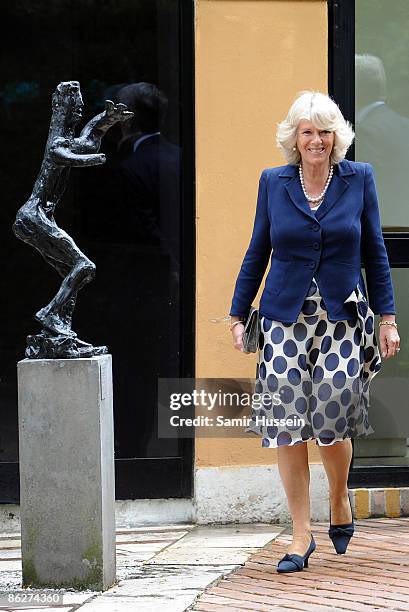 Camilla, Duchess of Cornwall visits the Guggenheim Museum during day 2 of her tour of Italy with Prince Chares, Prince of Wales on April 28, 2009 in...