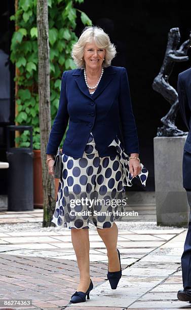 Camilla, Duchess of Cornwall visits the Guggenheim Museum during day 2 of her tour of Italy with Prince Chares, Prince of Wales on April 28, 2009 in...