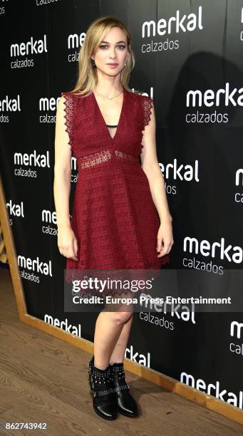 Actress Marta Hazas attends the 'Merkal, The Show' event at Gymage theatre on October 17, 2017 in Madrid, Spain.