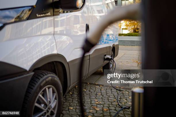 Berlin, Germany An electric truck is loaded at an charging station for electric cars on October 18, 2017 in Berlin, Germany.