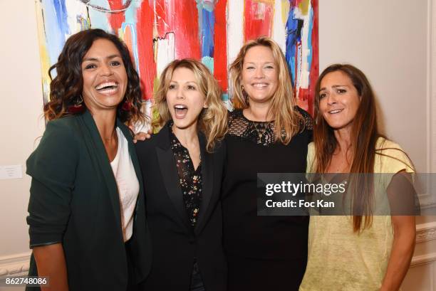 Presenter Laurence Roustandjee, Tristane Banon, painter Caroline Faindt and actress Emmanuelle Boidron attend the 'Love EtcÉ' Caroline Faindt...