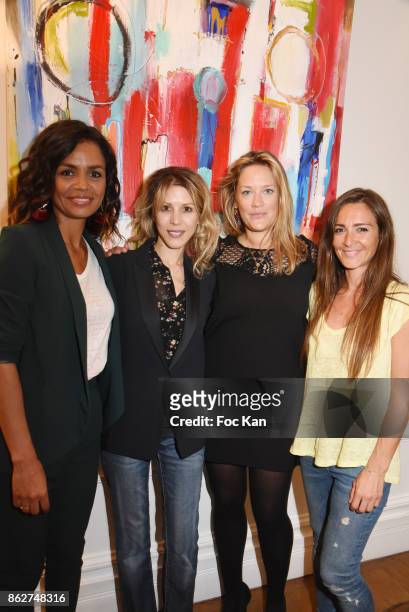 Presenter Laurence Roustandjee, Tristane Banon, painter Caroline Faindt and actress Emmanuelle Boidron attend the 'Love EtcÉ' Caroline Faindt...