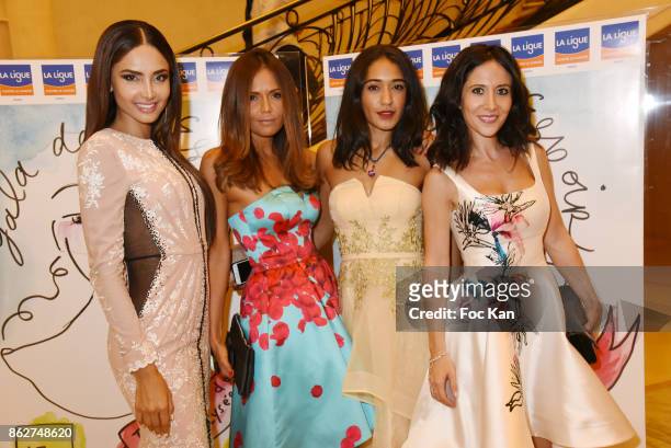 Patricia Contreras, TV presenter Karine Arsene, actresses Josephine Jobert and Fabienne Carat attend the 'Gala de L'Espoir' Auction Dinner Against...