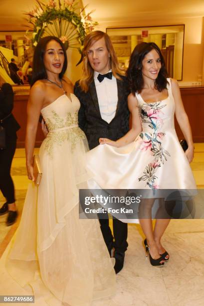 Josephine Jobert, Christophe Guillarme and Fabienne Carat attend the 'Gala de L'Espoir' Auction Dinner Against Cancer at the Theatre des Champs...