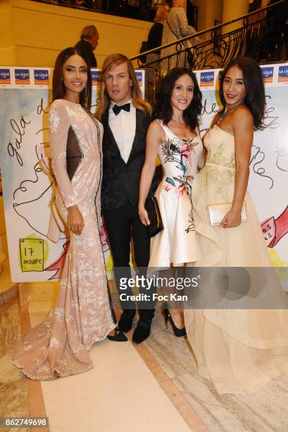 Patricia Contreras, designer Christophe Guillarme, actresses Josephine Jobert and Fabienne Carat attend the 'Gala de L'Espoir' Auction Dinner Against...