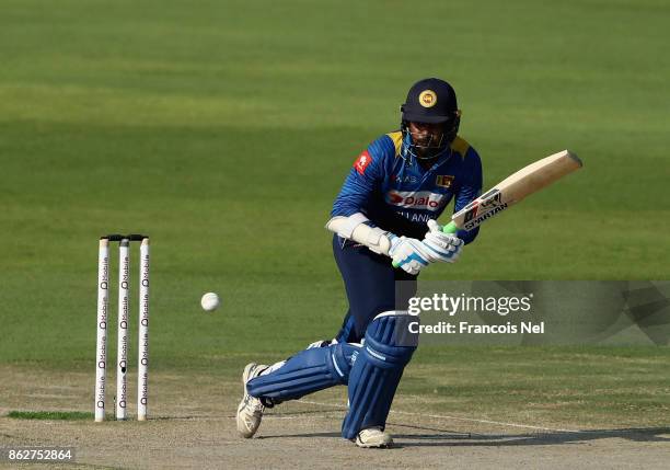 Upul Tharanga of Sri Lanka bats during the third One Day International match between Pakistan and Sri Lanka at Zayed Cricket Stadium on October 18,...