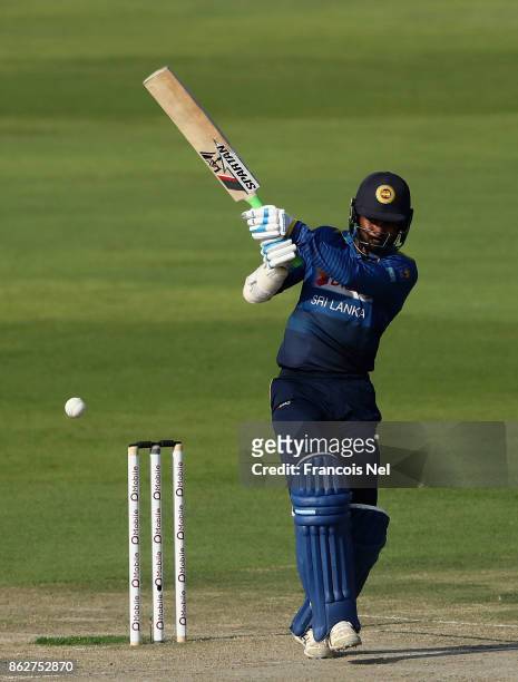 Upul Tharanga of Sri Lanka bats during the third One Day International match between Pakistan and Sri Lanka at Zayed Cricket Stadium on October 18,...