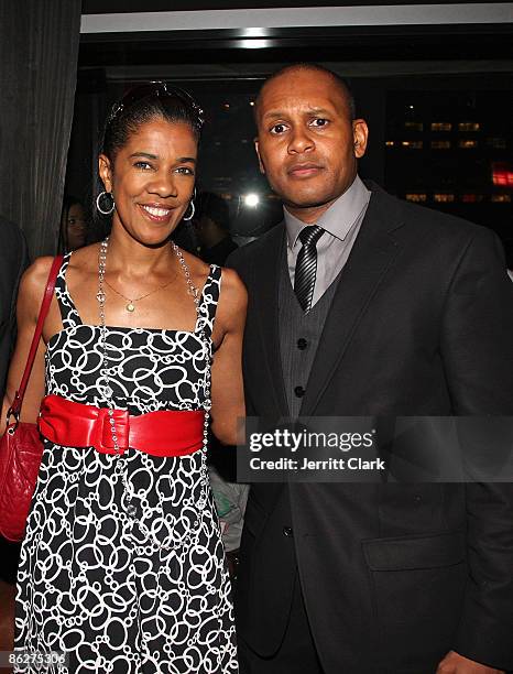 Amelia Ismore and Kevin Powell attend Kevin Powell's birthday celebration at the Hotel Gansevoort on April 28, 2009 in New York City.