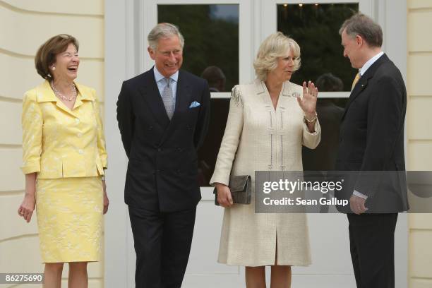 German First Lady Eva Luise Koehler, Prince Charles, Prince of Wales, Camilla, Duchess of Cornwall and German President Horst Koehler chat at...