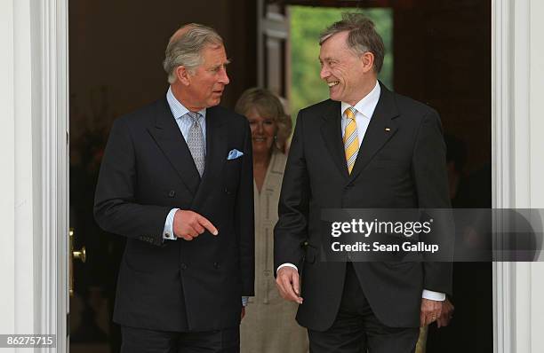 Prince Charles , Prince of Wales, and German President Horst Koehler chat at Bellevue Palace on April 29, 2009 in Berlin Germany. Prince Charles and...