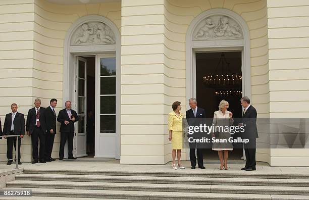 German First Lady Eva Luise Koehler, Prince Charles, Prince of Wales, Camilla, Duchess of Cornwall and German President Horst Koehler chat at...