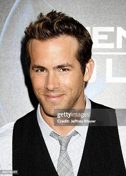 Actor Ryan Reynolds arrives at "X-Men Origins: Wolverine" Los Angeles Industry Screening at the Grauman's Mann Chinese Theater on April 28, 2009 in...