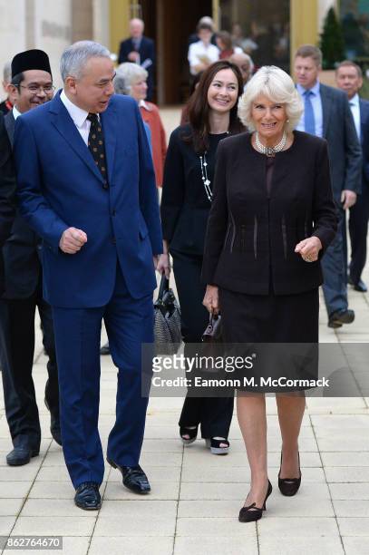 Camilla, Duchess of Cornwall visits Worcester College Oxford with His Royal Highness Sultan Nazrin Shah of Perak, Malaysia at Worcester College...
