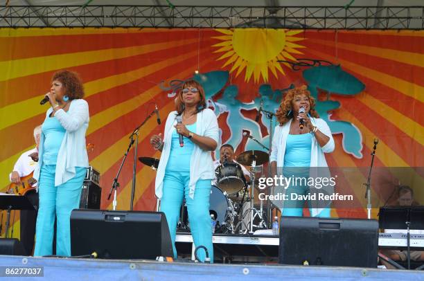 The Dixie Cups perform on stage at the New Orleans Jazz & Heritage Festival on April 25, 2009 in New Orleans.