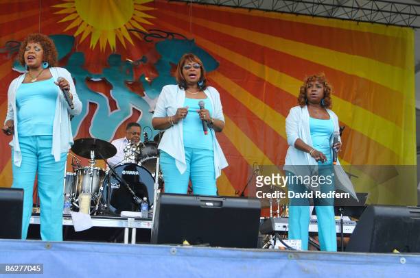 The Dixie Cups perform on stage at the New Orleans Jazz & Heritage Festival on April 25, 2009 in New Orleans.