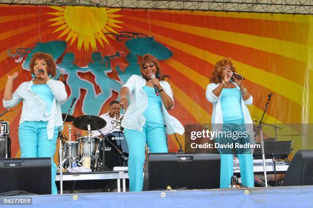 The Dixie Cups perform on stage at the New Orleans Jazz & Heritage Festival on April 25, 2009 in New Orleans.