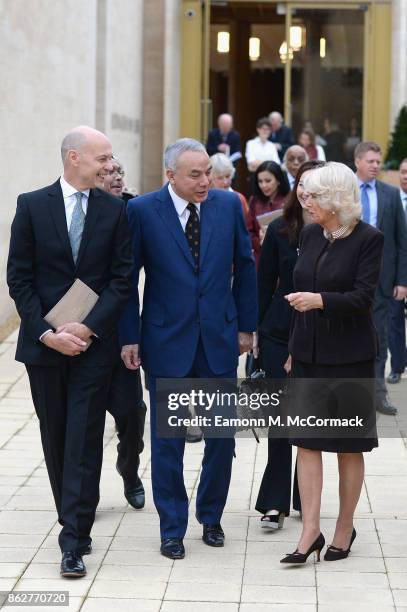 Camilla, Duchess of Cornwall visits Worcester College Oxford with His Royal Highness Sultan Nazrin Shah of Perak, Malaysia at Worcester College...