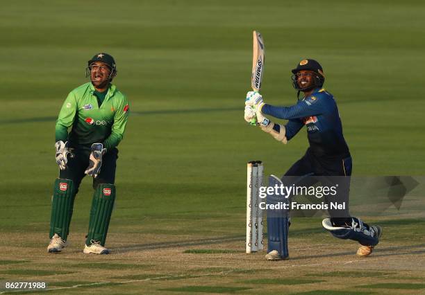 Upul Tharanga of Sri Lanka bats during the third One Day International match between Pakistan and Sri Lanka at Zayed Cricket Stadium on October 18,...