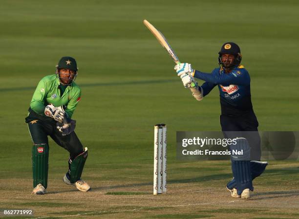 Upul Tharanga of Sri Lanka bats during the third One Day International match between Pakistan and Sri Lanka at Zayed Cricket Stadium on October 18,...