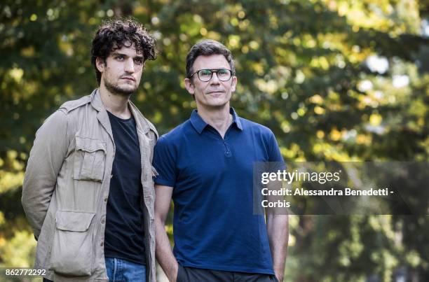 Louis Garrel and Michel Hazanavicius attend a photocall for 'Redoubtable ' on October 18, 2017 in Rome, Italy.