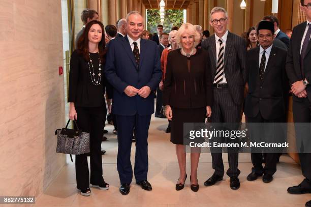 His Royal Highness Sultan Nazrin Shah of Perak, Malaysia , his wife Tuanku Zara Salim and Camilla, Duchess of Cornwall visit Worcester College Oxford...